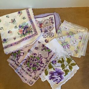 Vintage handkerchief lot. All purple themed.